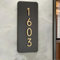 MEIEG Personalized 3D Engrave Door Plaque, Acrylic Doorplate with Custom House Number, Self-Adhesive Door Sign for Home, Family, Hotel, Flat, Mailbox(Gold,17x8cm)