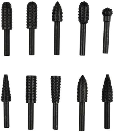 Set di lime rotanti elettriche for la lavorazione del legno da 10 pezzi for smerigliare e lucidare con 14 codoli compatibili con la maggior parte dei trapani
