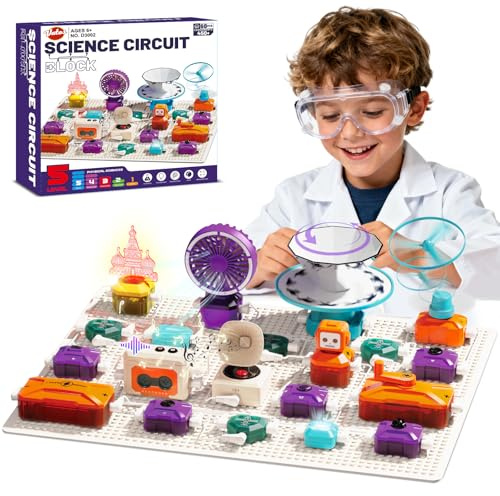 VATOS Science Circuit for Kids, 68PCS Electronics Exploration Kit with 450+ Projects, Rotational Imaging, Sound Recording & Playback, STEM Educational Toy for Boys Girls Ages 6+
