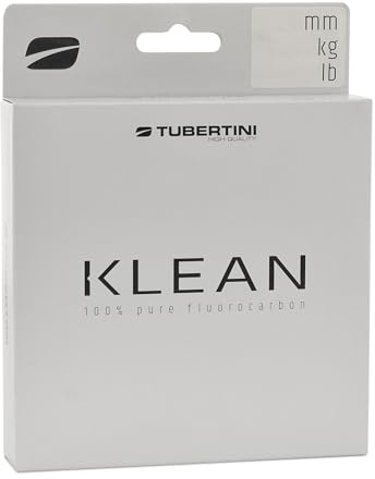 Tubertini KLEAN Fluorocarbon 100% PVDF – Invisibile e Ultra Resistente per Finali Acqua Dolce e Mare – Perfetto per Big Game, Traina e vertical fishing. (0.14mm - 1.85kg (4,0lb) 50mt)