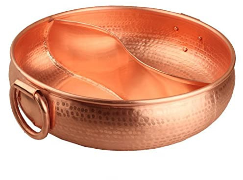 Casseruola in rame per Shabu-Shabu, compatibile con fornelli a induzione, pentola per zuppa da stufare, 34 cm