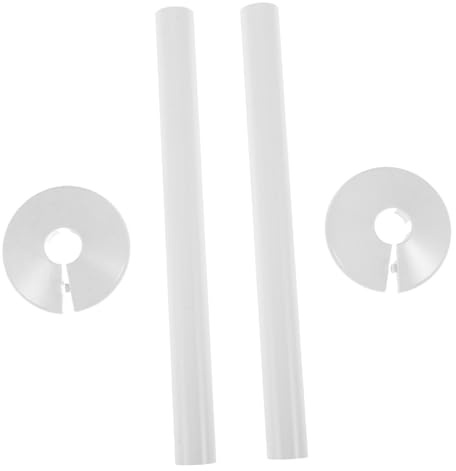 Balacoo 2 Sets Radiator Pipe Covers and Collars Kit White Plastic Escutcheon Decorative Cover for Concealing and Beautifying Faucet and Heating Pipes Tear Resistant