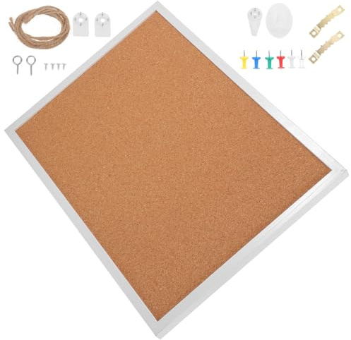 WEKADRIN Thick Cork Board mit Weißem Rahmen Robustes Pinnwand Büro und Zuhause Einfache Wandmontage Hält Stecknadeln Sicher für Notizen und Fotos