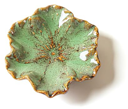 Lkw Ogechi Piatto Portagioie in Ceramica, Piatto per Anelli a Forma di Fiore, Vassoio Decorativo per Gioielli, Piattino Porta Gioielli per Anelli, Orecchini, Chiavi e Piccoli Oggetti