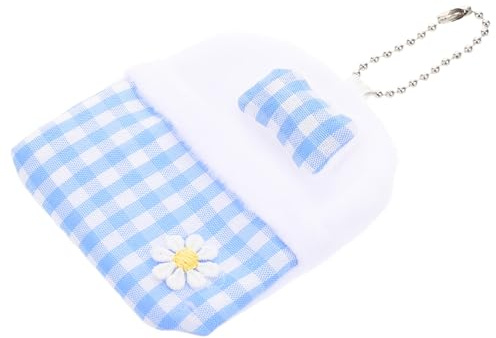 Hemobllo Kleiner Puppenschlafsack mit Niedlicher Kette Wiederverwendbarer Musselin bettbezug Zartes Puppenzubehör Vielseitig als Schlafsack und Reiseschlafnest für Kleine Stoffpuppen Blau