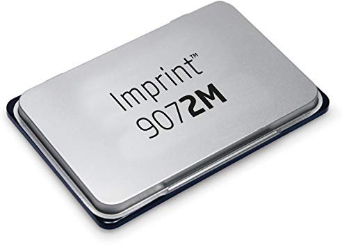 Imprint Handstempelkissen 9072M für den täglichen Bedarf zu Hause und im Büro – 1 Stempelkissen schwarz, robuster Metalldeckel, wasserbasierte Tinte, Größe 11 x 7 cm, optimal für Handstempel geeignet