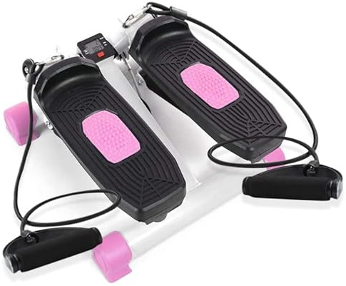 Grupo K-2 Riscko Stepper Cardio Fitness Rosa con 2 Bandas de Resistencia y Pantalla LCD.