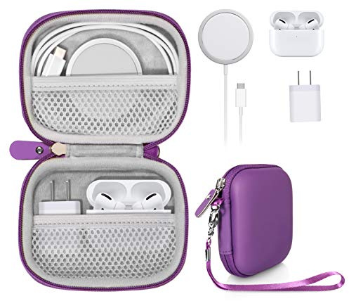 CaseSack Étui tout-en-un pour iPhone MagSafe Chargeur et batterie, stockage pour accessoires/adaptateur secteur/câble de charge/station d'accueil, compatible avec AirPods 4/Pro 3/2/1
