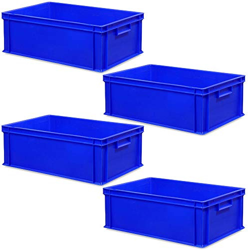 BRB 4 Eurobehälter mit 2 Griffleisten, LxBxH 600x400x220 mm, blau