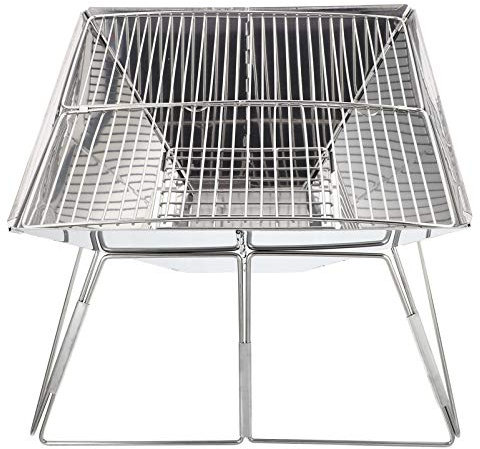 BESPORTBLE Faltbarer Edelstahl-grill Camping-grillständer Klappbarer Bbq-herd Für Outdoor-aktivitäten Camping-kochherd Grillzubehör
