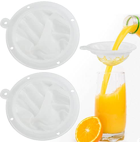 SNAGAROG 2 Stück Mesh Sieb Nylon Küchensieb Sieb Filter 200/400 Mesh Feines Sieb Lebensmittel Filter Sieb mit PP-Rahmen für Filterung Von Saft Milch Kaffee Wein Sojamilch