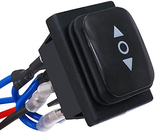 Taiss/selbstsichernder Wasserdichter Polaritätsumkehr schalter, DC 12V, 10A, Motorsteuerung, 6-polig, 3 Positionen, EIN-Aus-EIN, AC 110 V-220 V, Wippschalter für Boote, mit Kabel KCD4-203-BKL-JT