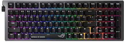 ROG Strix Morph 96 WL - Clavier gaming trimode, switches mécaniques, AZERTY | Clavier gaming modulaire à 96 % sans fil, switches hotswappables, design personnalisable, molette de contrôle, éclairage RVB