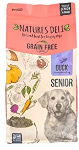 Natures Deli Senior Dry Dog Food, Grain Free Natural Complete Hypoallergenic Food for Dogs, Suitable for All Breeds Aged 7 Plus, Duck and Sweet Potato - 2 kg