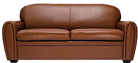 Miliboo Vintage-Ledersofa braun 3-Sitzer Club