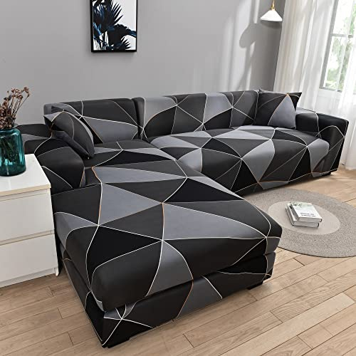 uyeoco Sofabezug L Form Rechts/Links Sofa Überzug Ecksofa Sofaüberwurf Stretch Sofahusse Couchbezug für 3/2/4 Sitzer Couch (Color : D, Size : 145-185cm)