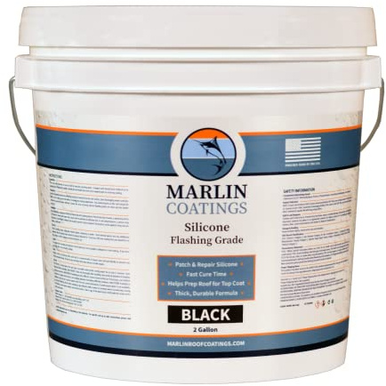 100% Silicone Roof Patch – Prevent and Repair Leaks – Complete Waterproofing – Easy Trowel or Brush Application…(1/2 Gallon, Black)