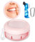 SEANCHEER Boite Gouttiere Dentaire Portable, Boite Appareil Dentaire, Boite a Dentier Adulte avec Brosse à Dent et Miroir, Boite Dentier avec Panier de Bain de Bouche (Rose)