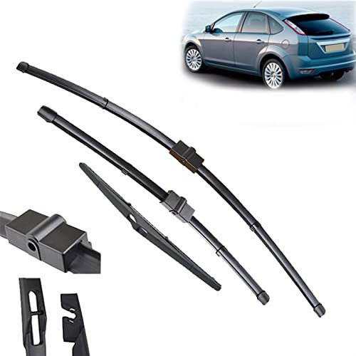 XQSSB Für Ford Für Focus 2 2005 2006 2007 2008 2009 2010 2011 Scheibenwischer Vorne Hinten Wischerblätter Set Windschutzscheibe Windschutzscheibe Vorne Hinten Fenster 26+17+14 Scheibenwischer