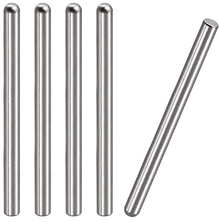 sourcing map 5 Stück Zylinderstifte 6x80mm Passstifte 304 Edelstahl Rundkopf Flachbefestigungselemente