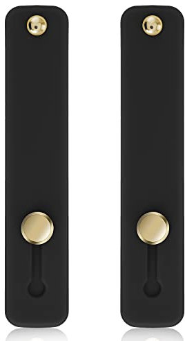 WLLHYF 2Pcs Phone Loop Finger Holder, Silicone Phone Grip Stand Universal Portable Finger Kickstand for Most Smartphones (2pcs-Black)