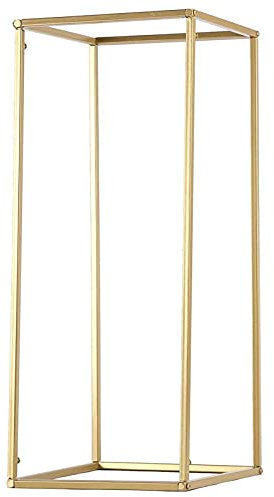 2 Matte Gold 24-Inch Tall Metal Geometric Rectangular Stands Flower Vase Holders Wedding Party Home Centerpieces
