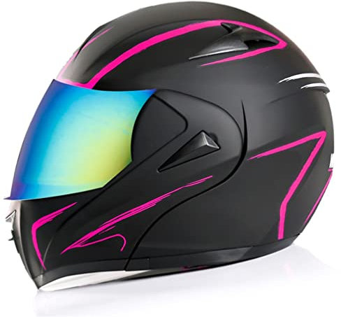 Motesen Erwachsene Klapphelme Motorrad Motorrad für Frauen und Männer Tourenmotorrad Sportbikes Motorrad ABS Geeignet für Frühling, Herbst und Winter DOT-geprüfte Integralhelme