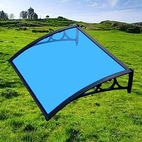 YVYKFZD Auvent De Porte D'entrée Extérieur, Marquise De Porte en Polycarbonate, Marquise Solaire Abri Banne Au Design Moderne avec Cadre en Aluminium, Protection UV Pluie Et Neige (Color : Blauw, Si