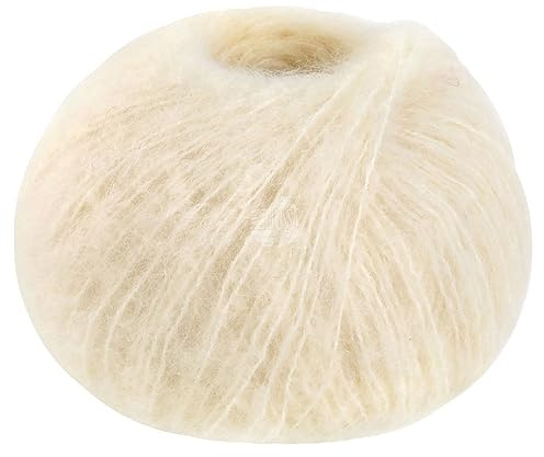 LANA GROSSA Mohair Moda | Klassisches Mohairgarn | Handstrickgarn aus 70% Mohair (Kid), 20% Schurwolle (Merino superfein) & 10% Polyamid | 50g Wolle zum Stricken & Häkeln | 140m Garn FB18