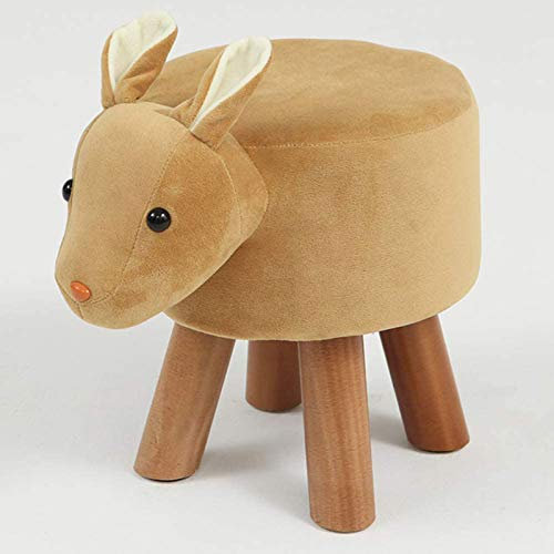 CCKUHN Fußhocker in Tierform, gepolsterter Sitzhocker, Tablett, Aufsitzhocker, Fußstütze, gepolsterte Sitzbank aus Massivholz
