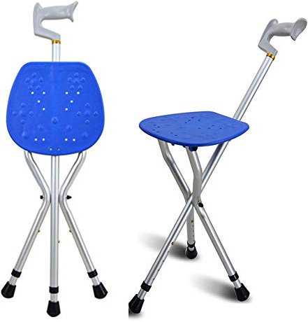 YQZQXWA Bastone da Passeggio Pieghevole, Sedia con Bastone da Passeggio telescopico, treppiede Leggero, Altezza Regolabile, ausilio per la Mobilità, per Anziani, disabili, Pesca, alla Moda Innovate