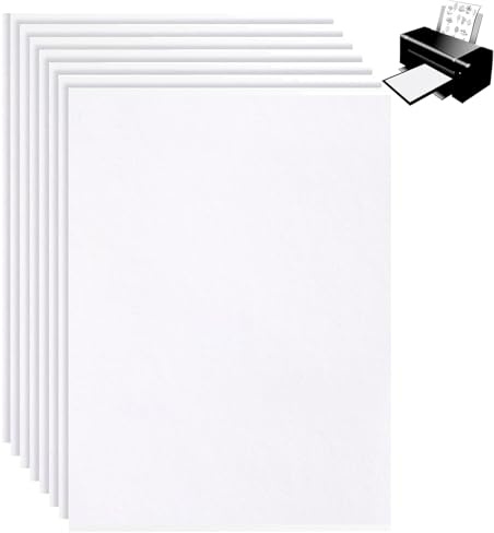 Lunpog 8PCS A4 (29.7x21cm) Stickvlies Wasserlöslich Selbstklebend,Stickvorlagen Wasserlöslich,Bedruckbar Wasserlösliches Stickvlies für Anfänger Drucken oder Zeichnen von Mustern geeignet