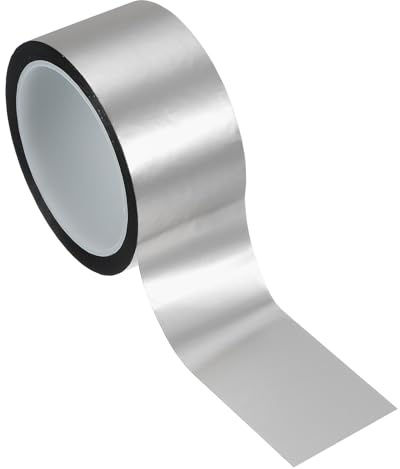 PATIKIL Cinta Película Poliéster Metalizada 50mm x 50 Metros, Cinta Decorativa Metálica Plateada Mate Adhesiva Espejo Para Detalles Paredes Acentuadas Artes Gráficas Recortes Barco Paredes | Cinta Decorativa Metálica Plateada Mate Adhesiva Espejo, Paredes Acentuadas Artes Gráficas Recortes Barco Paredes