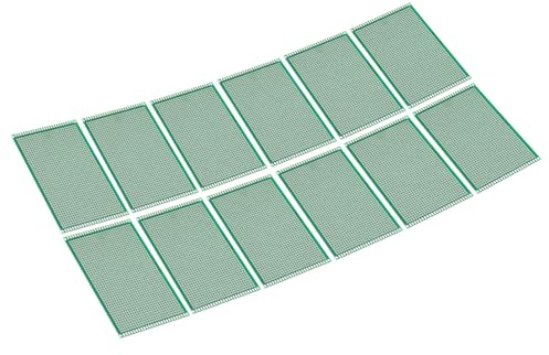 PATIKIL 4.7 x 3.1 PCB Board Circuit, 12 Pcs Single Sided Prototype Solder Boards for DIY Soldering and Electronic Project Circuit Boards Solderable Breadboard, Green