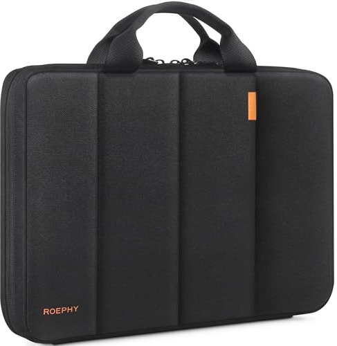 ROEPHY Laptoptasche 17 Zoll Wasserabweisende Laptop Tasche Hülle stoßfeste Notebooktasche kompatibel mit 17-17.3 Zoll Acer ASUS HP MSI LG Notebook Chromebook Gaming-Laptop, Schwarz