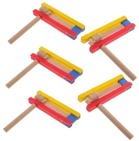 SUPVOX Sonajero Giratorio de Madera 5piezas Diseño Auto Rotativo y Tonos Claros para Reuniones Familiares y Eventos Deportivos
