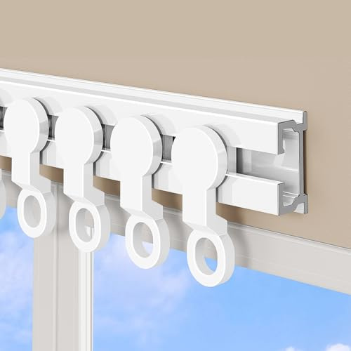 Riel de Cortina Ultrafino, Barra de Cortina para Techo o Pared, Palo de Cortina Sala de Estar Dormitorio Divisor de Habitación, 70cm-150cm(Wall,100cm/3.3ft)