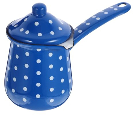 Mikikit Caffettiera Smaltata Vintage Bricco per Latte, Contenitore per Caffè Multifunzione Resistente All’usura, Bollitore per Tè e Bevande da Cucina, per Uso Quotidiano e Ambienti