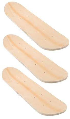 BESTonZON 3 Stück Skateboard Decks aus 7-lagigem Holz Blank zum Bemalen für Kinder mit Glatter Oberfläche für Selbstgemacht und Home Decoration im Park