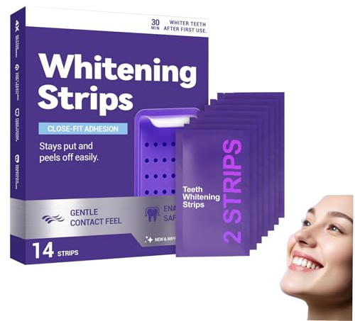 14 stycken tandblekningsremsor, lila tandvita remsor, Teeth Whitening Strips lila, mjuka halkfria tandblekningsremsor, blekning för vita tänder, för olika tänder