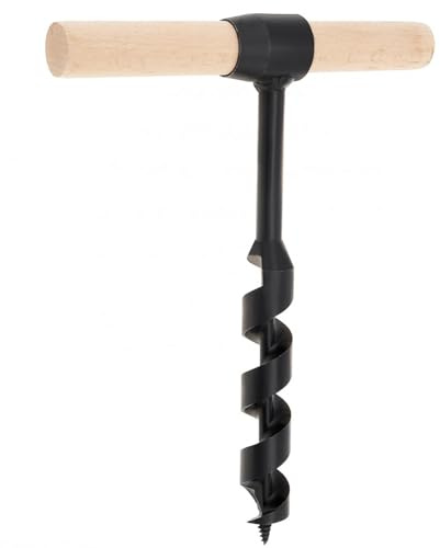Trapano per legno a coclea manuale, trapano a mano manuale multiuso, attrezzo per ingranaggi coclea in acciaio resistente per campeggio, artigianato nel bush, all'aperto, per escursionism