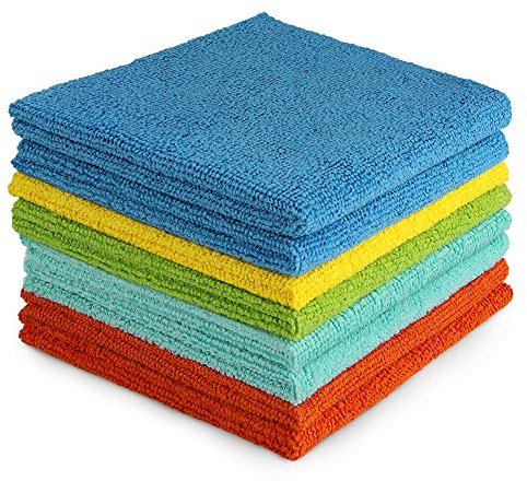 AIDEA Microfibre Cloth Pack of 8, Multifunctional Reusable Cleaning Cloths, Lint Free Streak Free Washable Cloth Duster for House, Kitchen, Car, Motorbike, Windows 30 x 30 cm