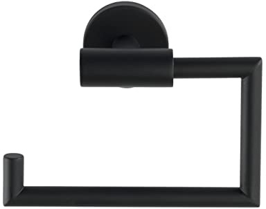 WENKO Toalettpappershållare Bosio rostfritt stål svart matt utan lock – toalettrullshållare, rostfritt stål, 15 x 10,5 x 6,5 cm, matt