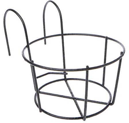 Portavaso rotondo da balcone in ferro per piante appese, ringhiera, recinzione