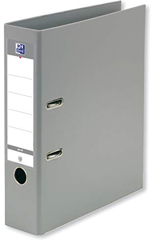 OXFORD Raccoglitore a leva, Smart Pro+ A4XL, dorso 80 mm, 2 anelli, copertina in polipro, 28,3 x 32 x 8 cm, colore: Grigio