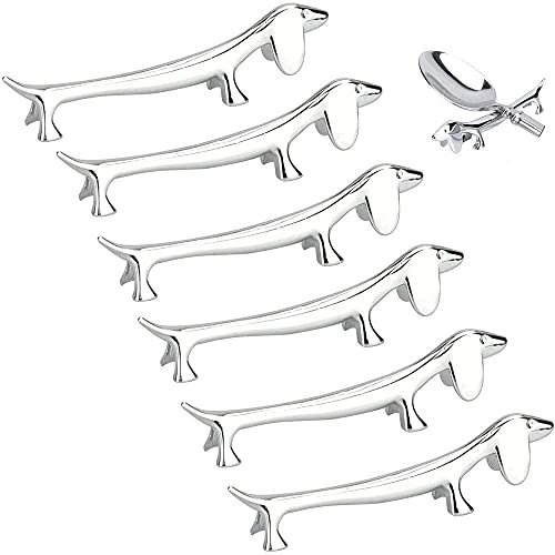 6 pièces repose-baguettes, repose-couteau teckel, support de fourchette en alliage de zinc, support de vaisselle, support de baguettes pour petit chien, outil de table à manger, support de couverts p