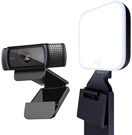 Logitech C920 HD Pro und Logitech for Creators Litra Glow – Die perfekte Lösung für eine beeindruckende Wirkung vor der Kamera, Webcam und Beleuchtung für Videokonferenzen, Zoom-Meetings, PC und Mac