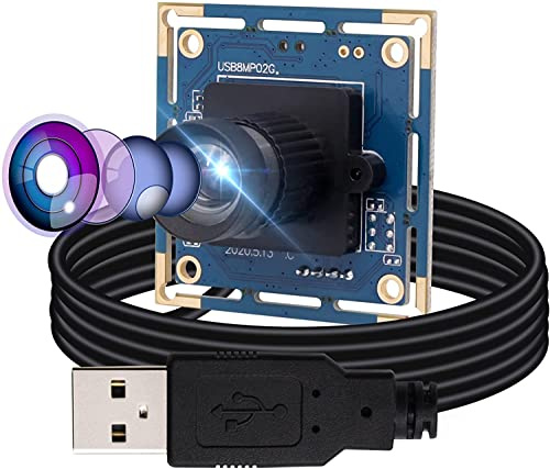 G Webcamera_USB 8MP USB Kameramodul Webcam Boardmodul mit verzerrungsfreiem 75Grad Objektiv,2448p USB Webcam Modul mit IMX179 Bildsensor,kompaktes Mini Webkamera Modul für Windows,Raspberry Pi