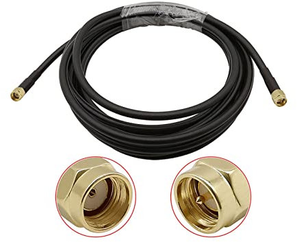Demasiado SMA. Prolunga RP SMA. Spina Maschio a. SMA. Spina Maschile RF. Cavo di Estensione Antenna con connettore coassiale RG58 LMR195 LMR200. (Color : 15M, Package : RG58)