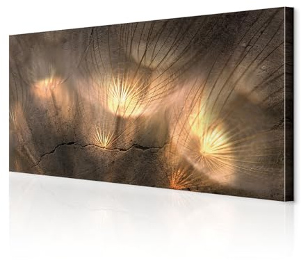decomonkey Wandbilder Pusteblumen 120x60 cm 1 Teilig Leinwandbilder Modern | Strukturleinwand, Holzkeilrahmen, Bild auf Leinwand, Kunstdruck, Wanddeko, Wohnzimmer, Wanddekoration, Löwenzahn, Blumen